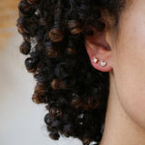 gold and princess cut diamond stud earrings Greenpoint Brooklyn NYC by Macha