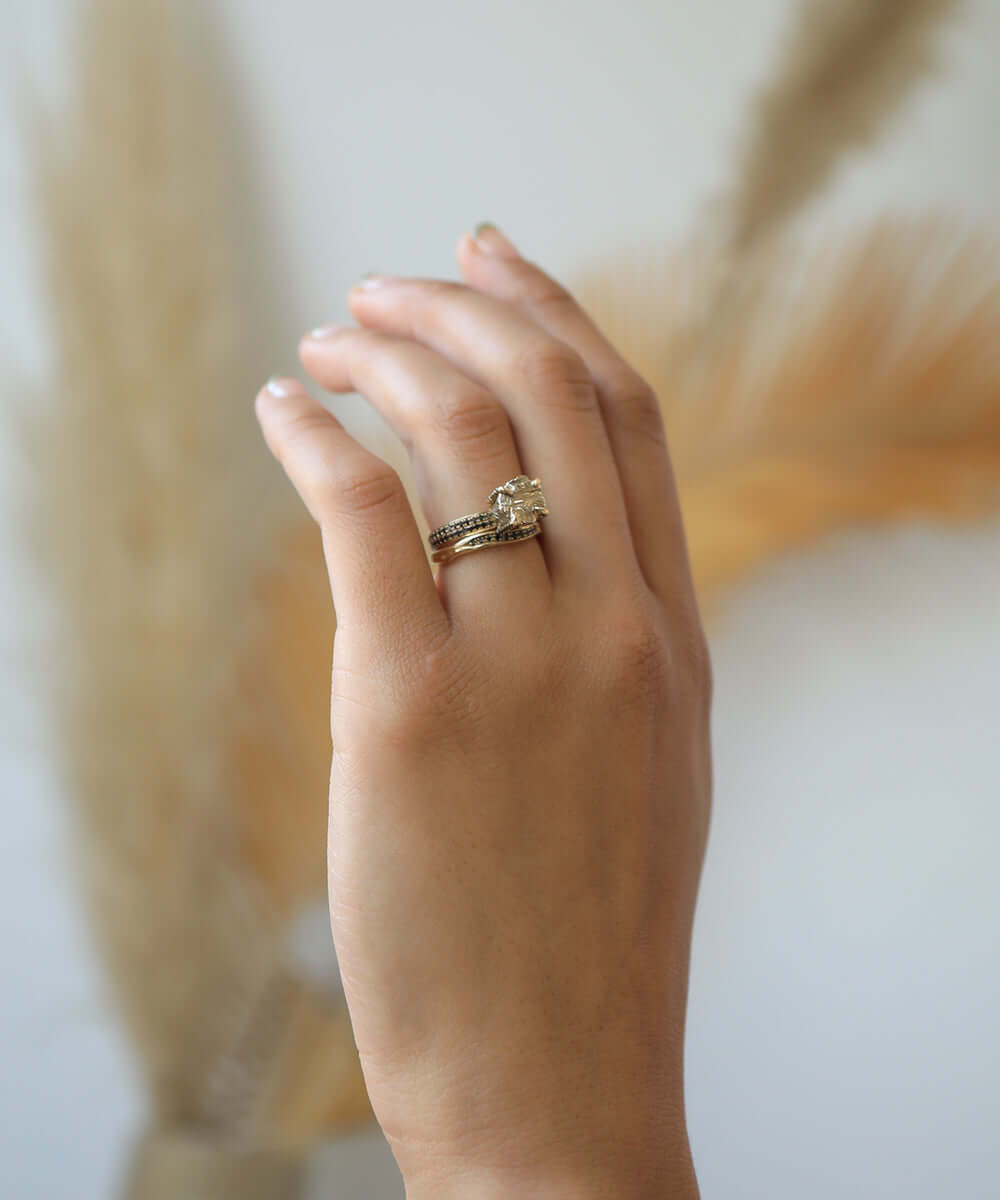 black diamond ring 14k gold Brooklyn New York 11222