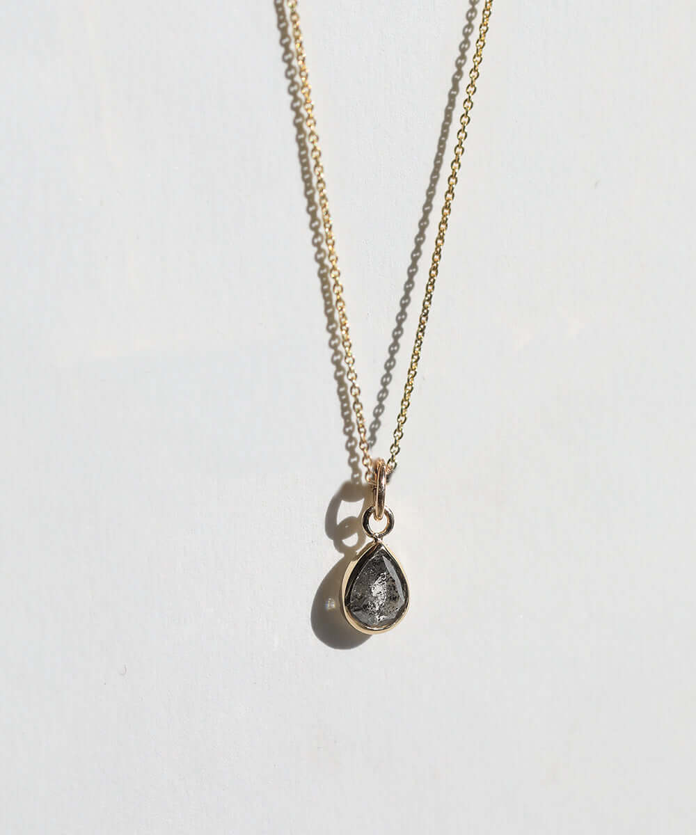 Salt & Pepper Diamond Pendent  14k Gold, NYC fine jewelry brooklyn NY New York jeweler sustainable ethical greenpoint engagement