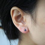sapphire pear studs earrings gold Brooklyn New York