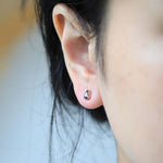 sapphire pear studs earrings gold Brooklyn New York