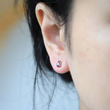 sapphire pear studs earrings gold Brooklyn New York