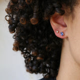 gold and diamond sapphire stud earrings Greenpoint Brooklyn NYC by Macha