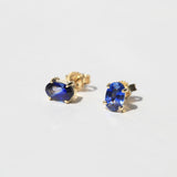 Blue Ombré Sapphire Stud Earrings