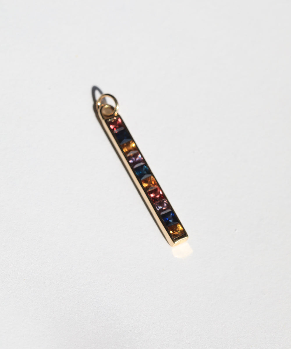 multi pendant sapphire 14k yellow gold Brooklyn New York 