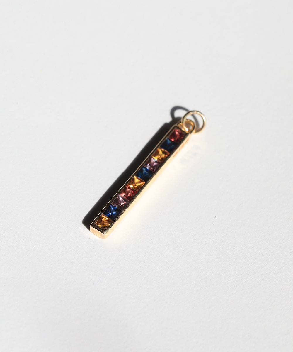 multi pendant sapphire 14k yellow gold Brooklyn New York 