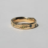 Molten Wedding Band with Australian Sapphires