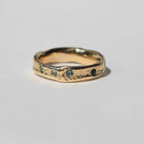 Molten Wedding Band with Australian Sapphires