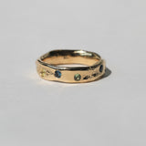 Molten Wedding Band with Australian Sapphires