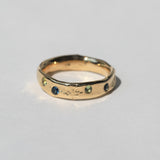 Molten Wedding Band with Australian Sapphires