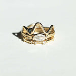 Ring Stack 14k Gold Diamond Sapphire NYC fine jewelry brooklyn NY New York jeweler sustainable ethical greenpoint engagement