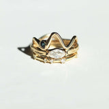 Ring Stack 14k Gold Diamond Sapphire NYC fine jewelry brooklyn NY New York jeweler sustainable ethical greenpoint engagement