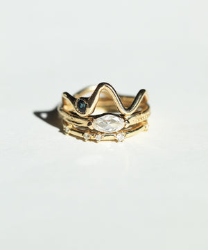 Ring Stack 14k Gold Diamond Sapphire  Brooklyn New York 11222