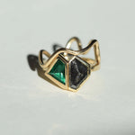 Ring Stack 14k Gold Diamond Emerald NYC fine jewelry brooklyn NY New York jeweler sustainable ethical greenpoint engagement