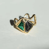 Ring Stack 14k Gold Diamond Emerald NYC fine jewelry brooklyn NY New York jeweler sustainable ethical greenpoint engagement