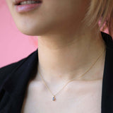 sunstone gem gold necklace NYC fine jewelry brooklyn NY New York jeweler sustainable ethical greenpoint engagement