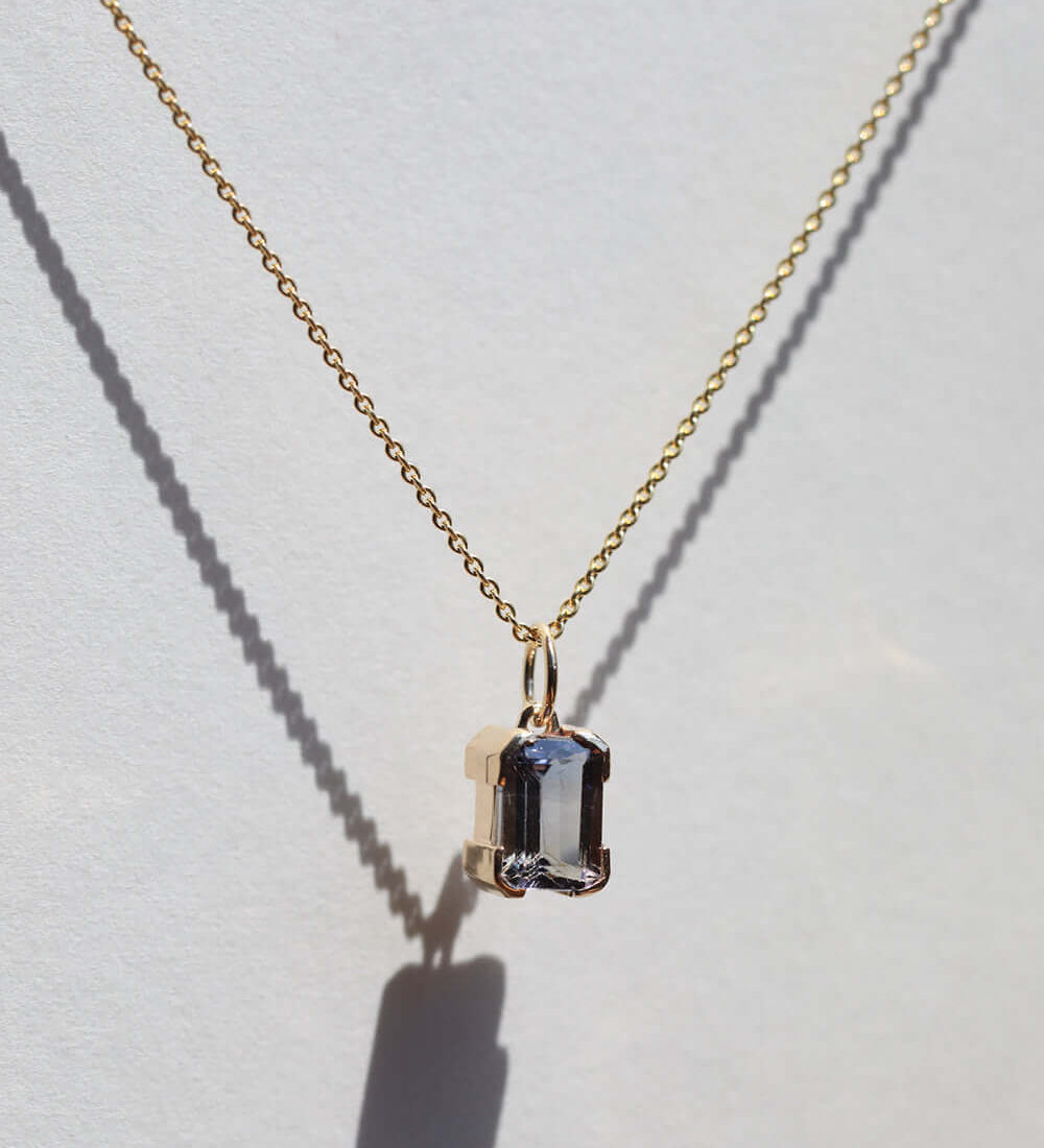 Tanzanite Pendant Necklace Jewelry Brooklyn nyc Greenpoint Designer 