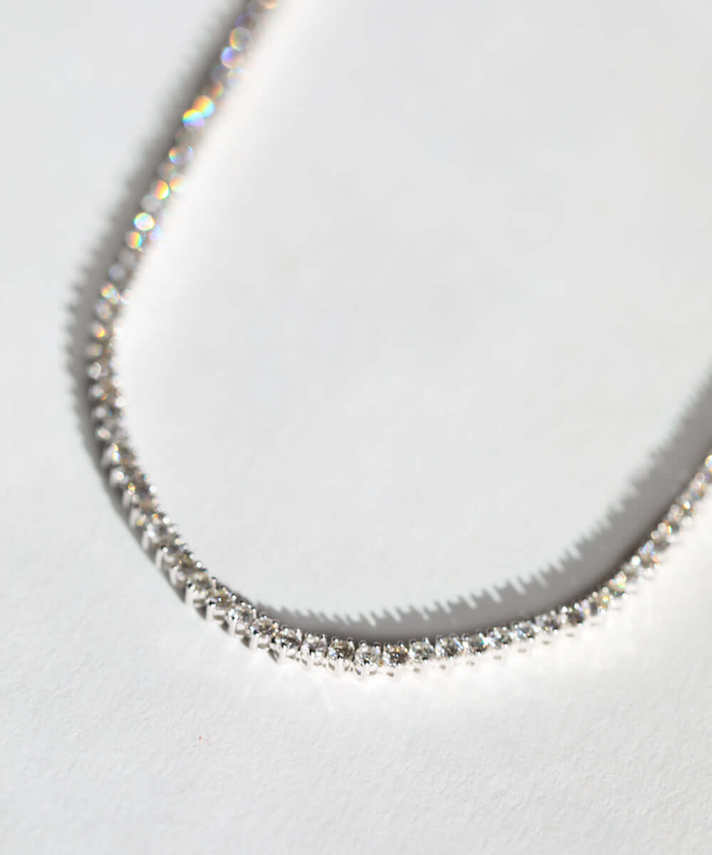 14k gold diamond tennis chain NYC fine jewelry brooklyn NY New York jeweler sustainable ethical greenpoint engagement