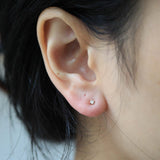 tiny diamond studs earrings gold Brooklyn New York