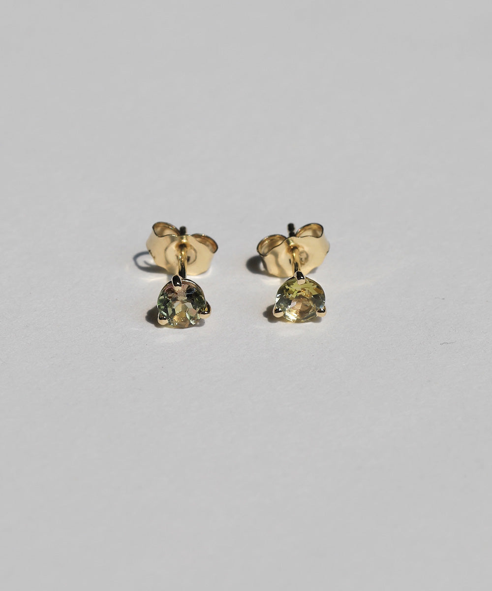 tourmaline 14k yellow gold stud earrings Brooklyn New York 