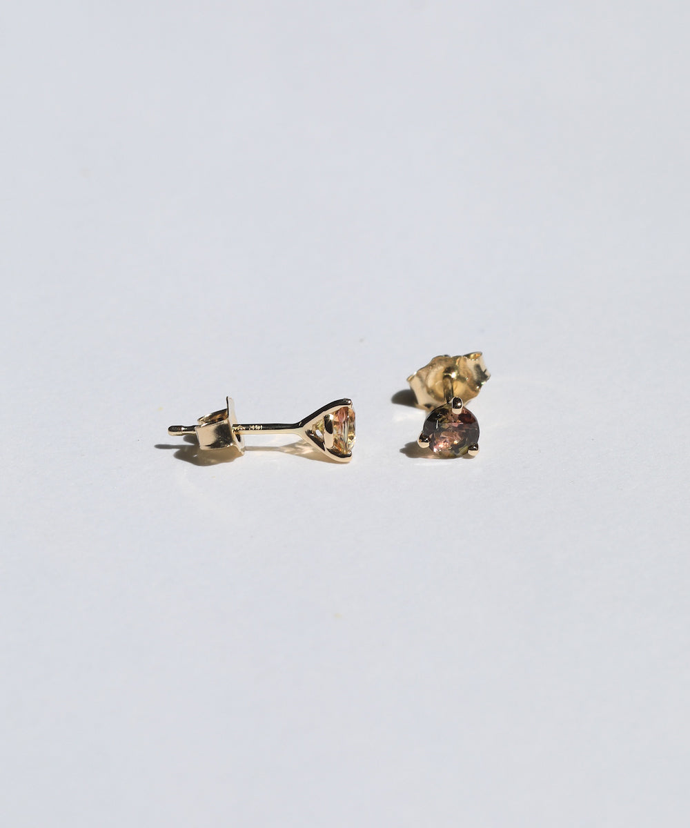 tourmaline 14k yellow gold stud earrings Brooklyn New York 