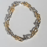 tiffany style beaded chain fine bracelet 14k white gold yellow gold, macha studio greenpoint brooklyn new york