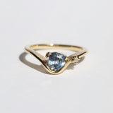 Cosmic Pear Violet Blue Sapphire Ring