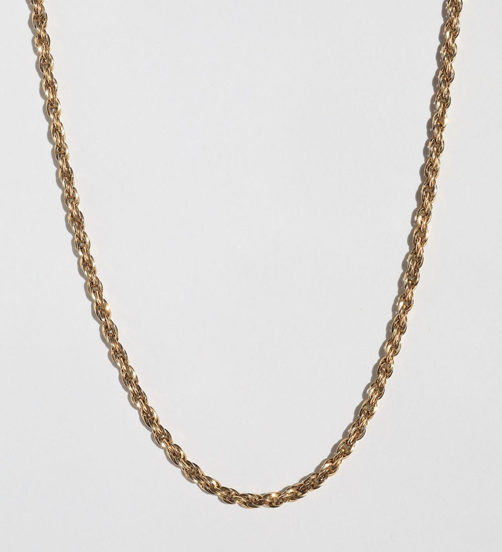 vintage 14k yellow gold rope twisted necklace 1980s unique Macha Studio Greenpoint Brooklyn New York City unisex