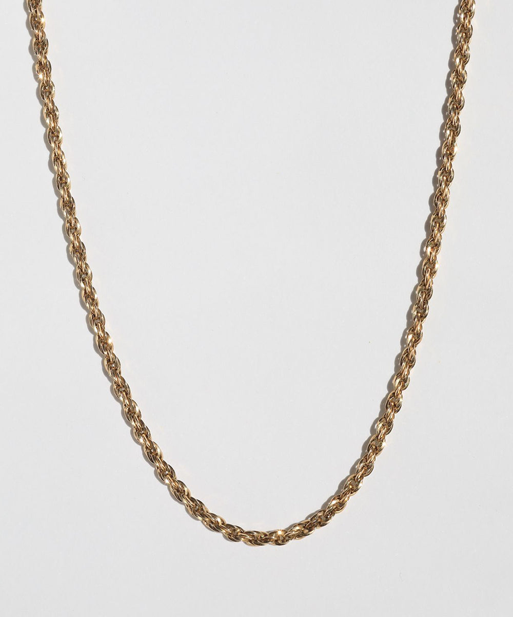 vintage 14k yellow gold rope twisted necklace 1980s unique Macha Studio Greenpoint Brooklyn New York City unisex