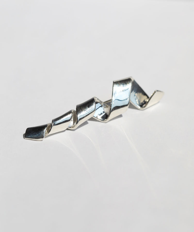 sculptural brooch or lapel pin for weddings, crafted in sterling silver by Macha Studio, Greenpoint, Brooklyn NYC