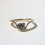 wave ring salt & pepper diamond gold engagement ring brooklyn jewelry nyc macha