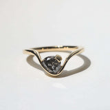 wave ring salt & pepper diamond gold engagement ring brooklyn jewelry nyc macha