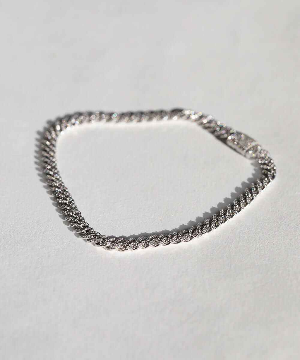 14k gold diamonds curb chain bracelet macha jewelry brooklyn nyc