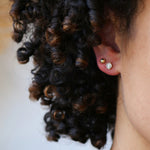 gold and diamond martini stud earrings Greenpoint Brooklyn NYC by Macha