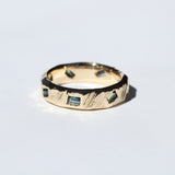 Ragged Band with Bi-Color Sapphires (Australian)
