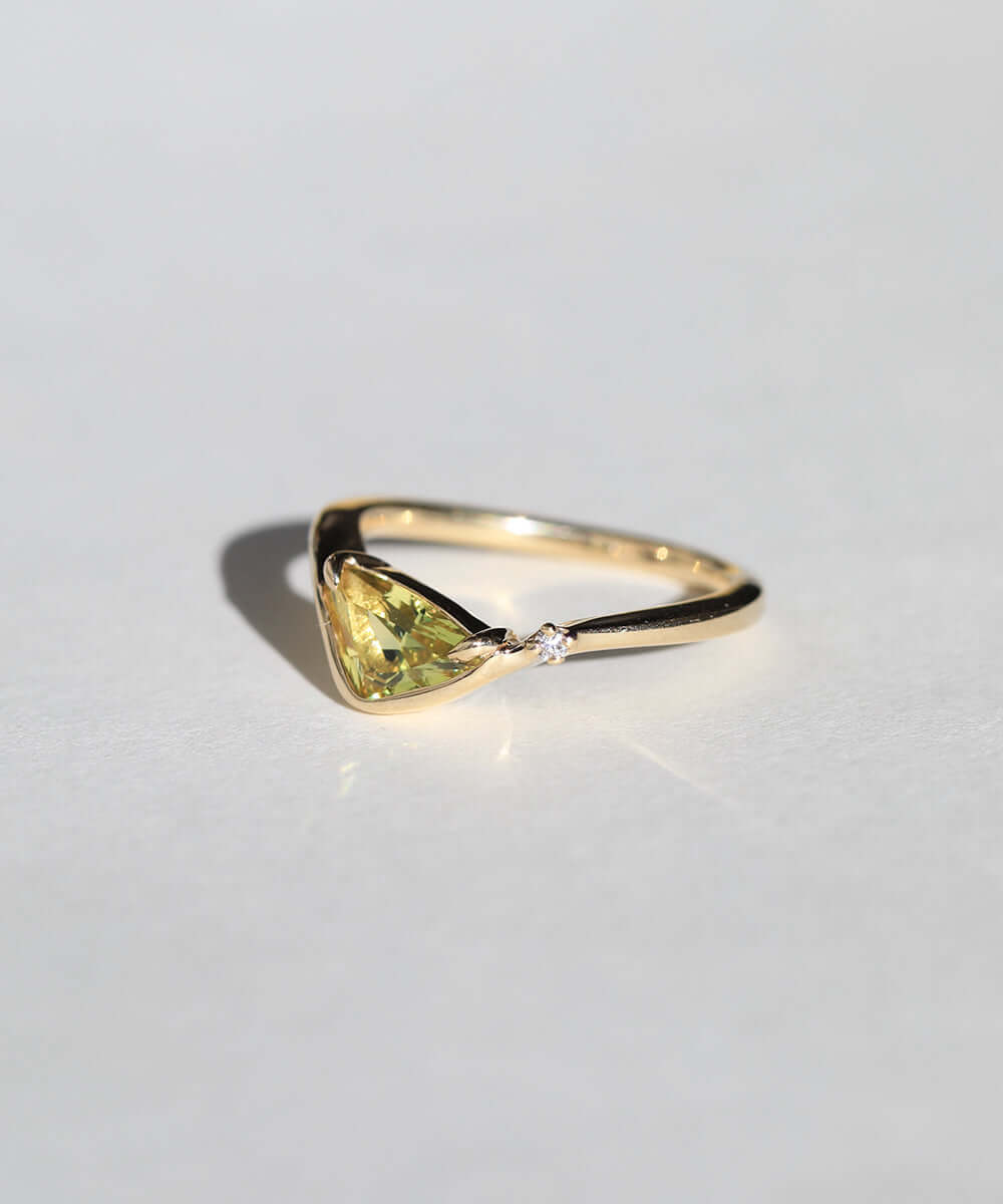 Sapphire, Diamond, 14k Gold,Ring NYC fine jewelry brooklyn NY New York jeweler sustainable ethical greenpoint engagement