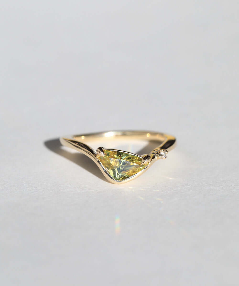 Ring Sapphire diamond,14k gold, NYC fine jewelry brooklyn NY New York jeweler sustainable ethical greenpoint engagement