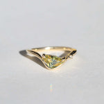 Ring Sapphire diamond,14k gold, NYC fine jewelry brooklyn NY New York jeweler sustainable ethical greenpoint engagement