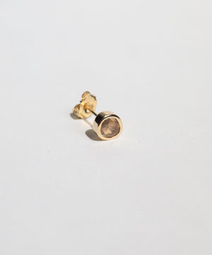 Yellow Sapphire small single earring in 14k Yellow Gold Fine Jewelry made in Greenpoint Brooklyn NYC