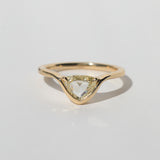 Crest ring with Yellow Trillion diamond