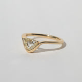 Crest ring with Yellow Trillion diamond