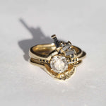 Salt and Pepper Diamond Solitaire 14k Gold Engagement Ring Macha Studio Brooklyn New York