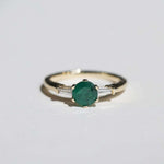 round cut blue sapphires set in 14k gold stud earrings handcrafted macha studio brooklyn new york