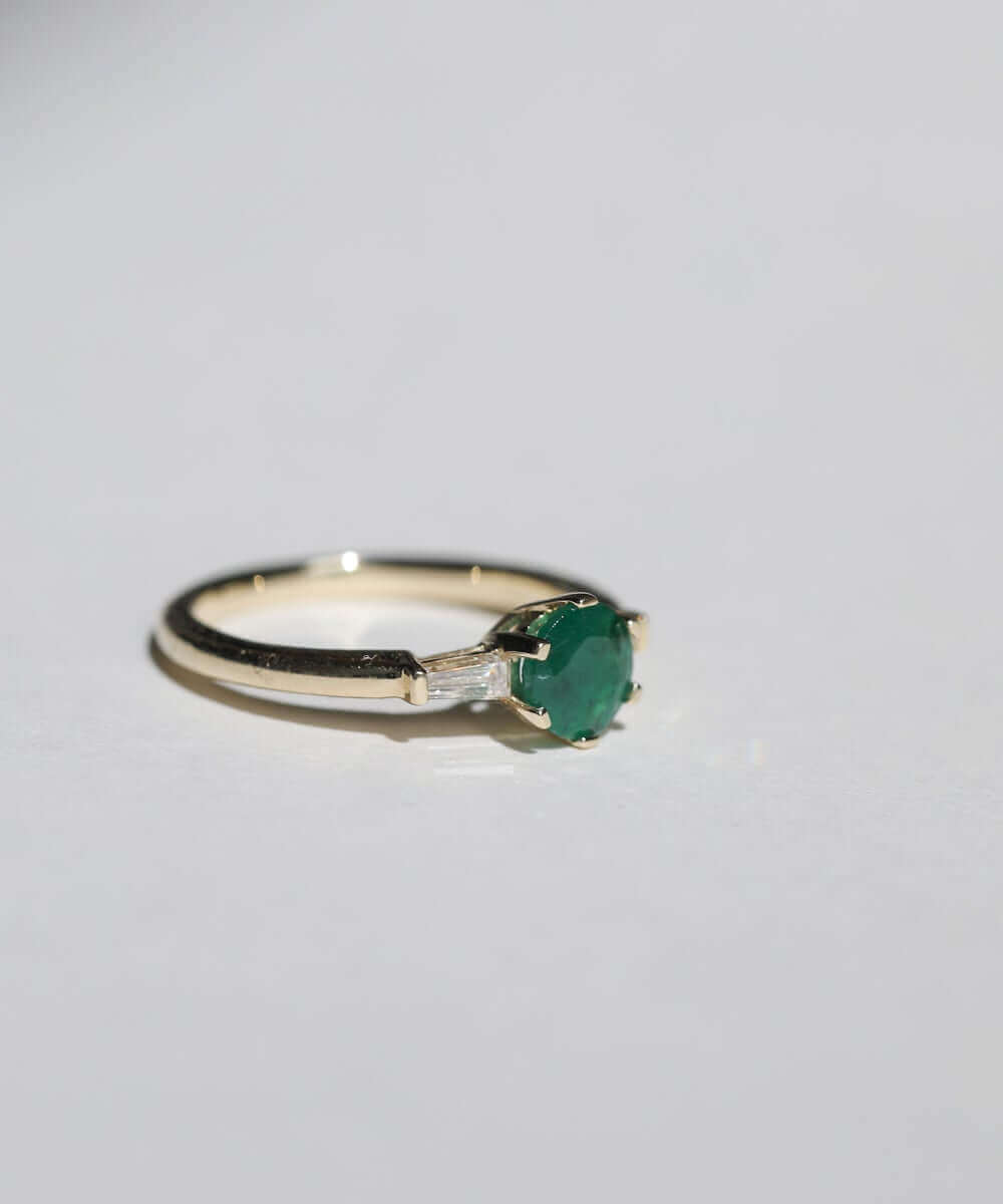 round cut blue sapphires set in 14k gold stud earrings handcrafted macha studio brooklyn new york