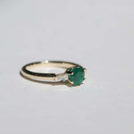 round cut blue sapphires set in 14k gold stud earrings handcrafted macha studio brooklyn new york