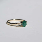 round cut blue sapphires set in 14k gold stud earrings handcrafted macha studio brooklyn new york