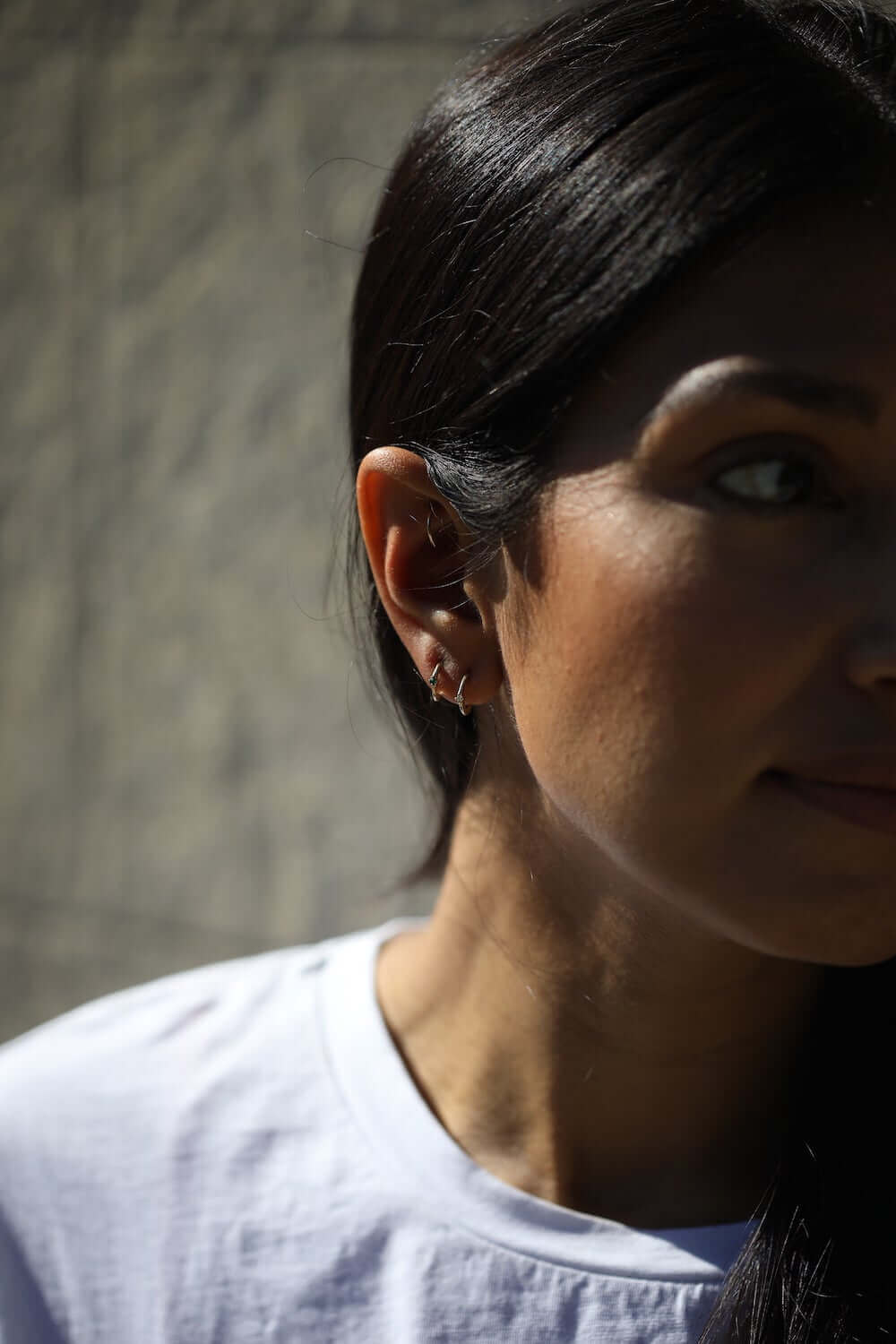 Gold Diamond Hoop Earrings Macha Studio Brooklyn New York