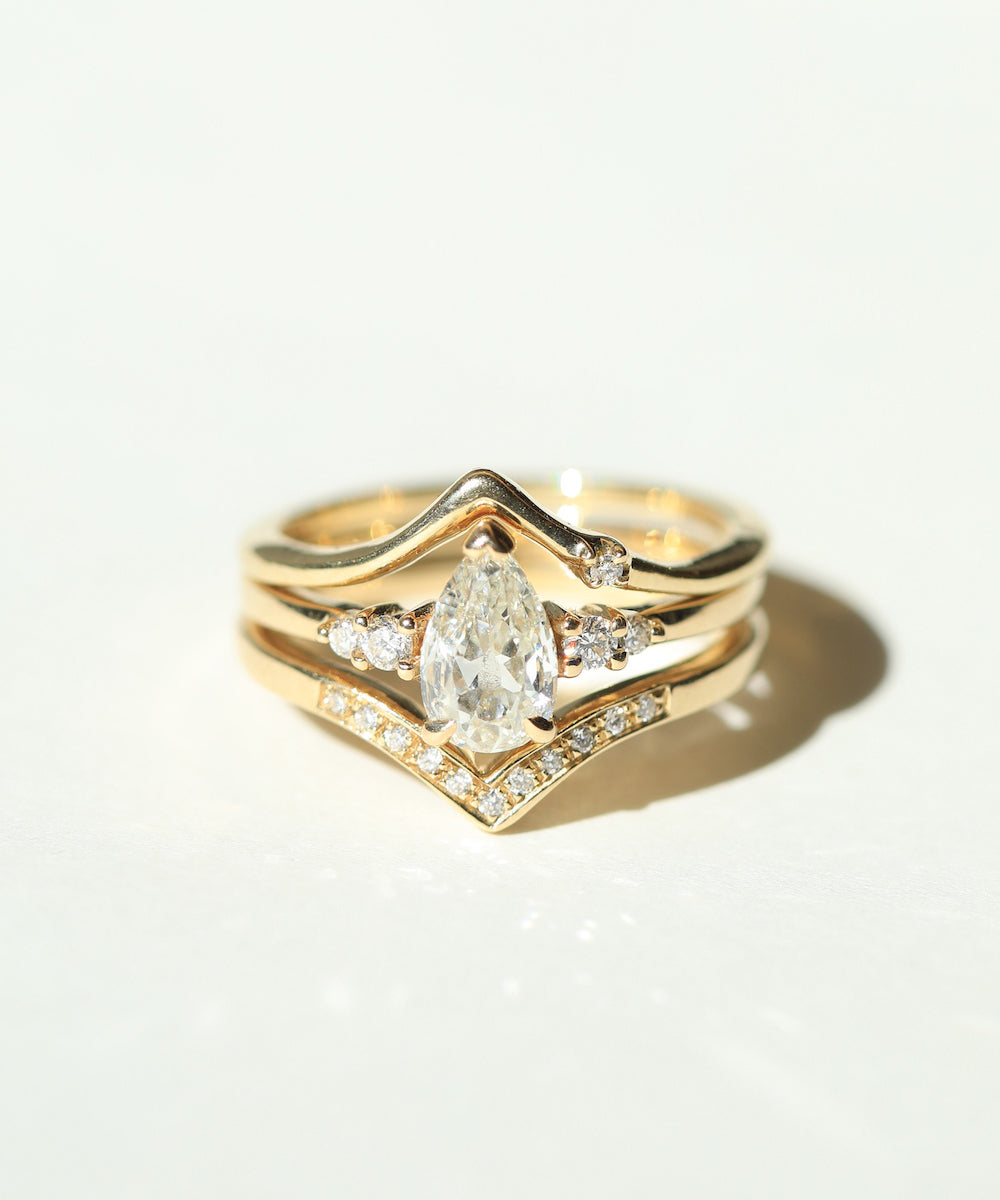 Stacked diamond ring gold Brooklyn New York 
