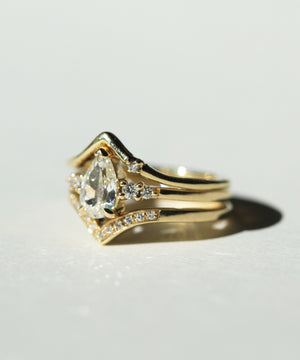 Stacked diamond ring gold Brooklyn New York