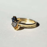 salt and pepper diamond ring stacked gold Brooklyn New York